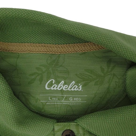 Cabelas Lakeside Beach Mountain Side Tropic Polo Shirt Mens L Short Sleeve NEW - Picture 11 of 13